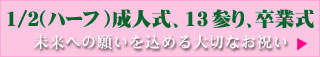 1/2(ハーフ)成人式、13参り、卒業式